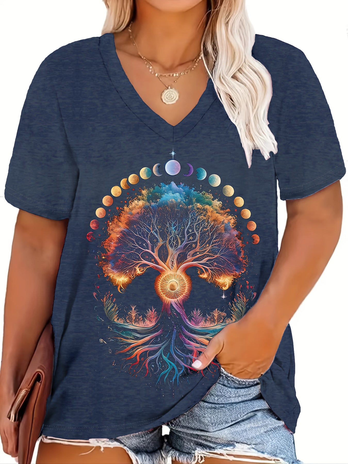 Women's Plus Size Cartoon Print Loose Summer T-Shirt Casual Top 1XL-8XL