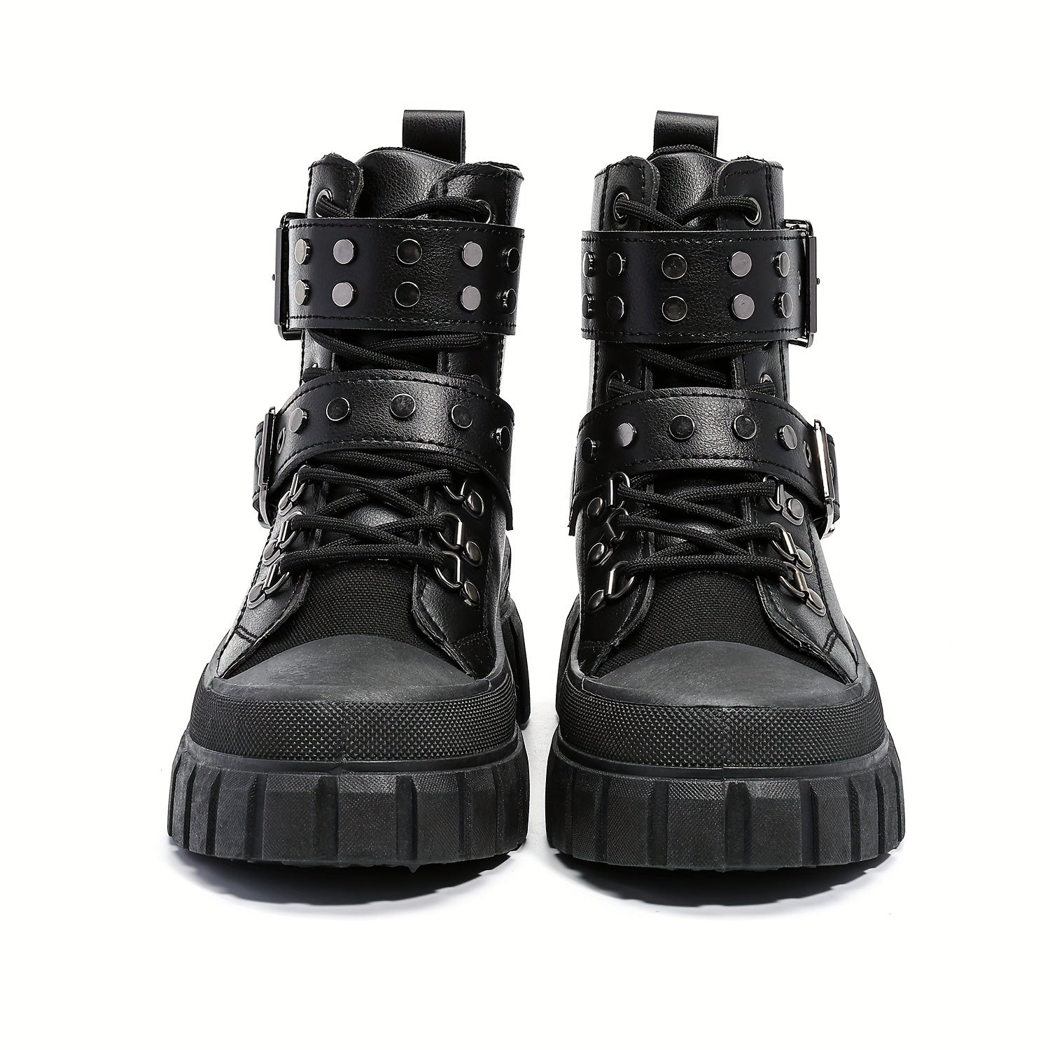 Women's Black Lace-Up Short Boots Casual Flats for Leisure and Sports