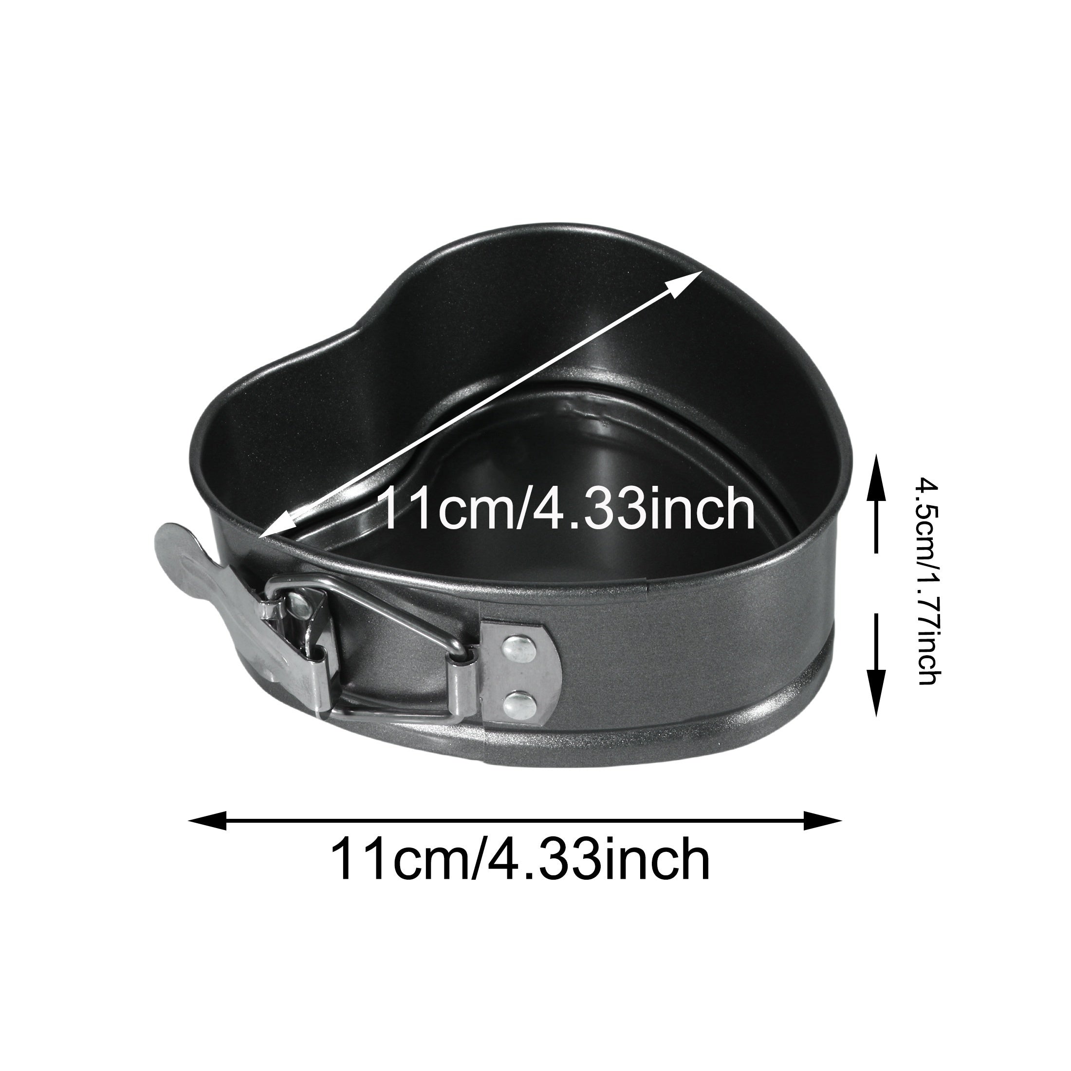 Heart-Shaped Detachable Bottom Baking Pan 10.49cm Nonstick Leakproof Cake Mold
