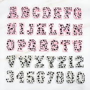 36pcs Black Speckled PVC Shoe Charms Playful Cow Spot Letter Shoe Decorations