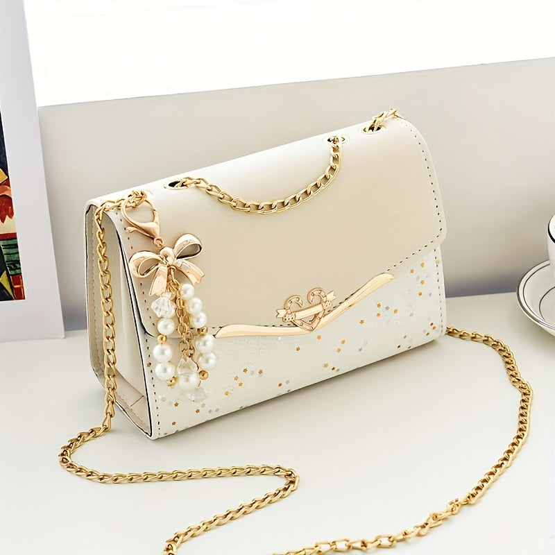 Mini Crossbody Bag with Sparkling Sequins Lightweight PU Adjustable Strap for Holidays and Gifts