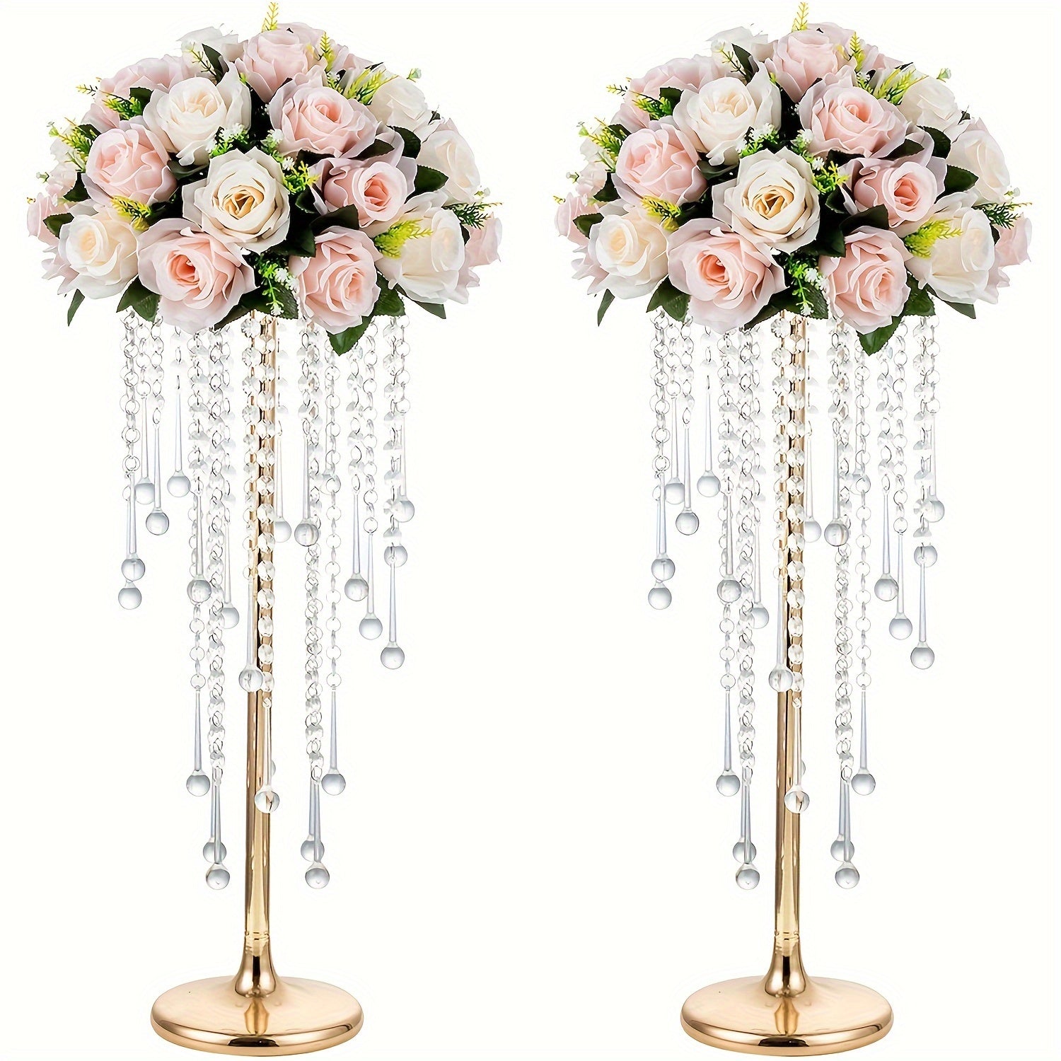 Set of 2 Metal Wedding Centerpiece Stands for Table Decorations
