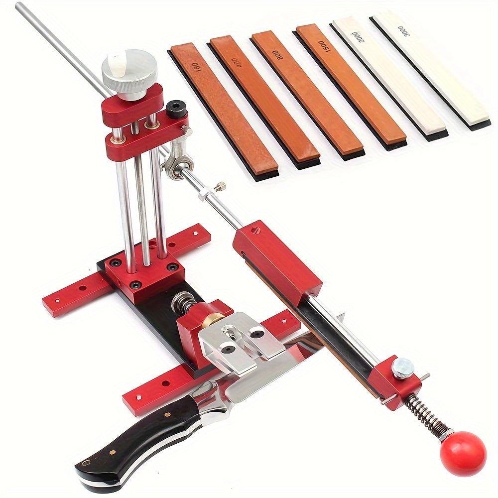 High Precision Knife Sharpener with Fixed Angle Frame and 6 Stones
