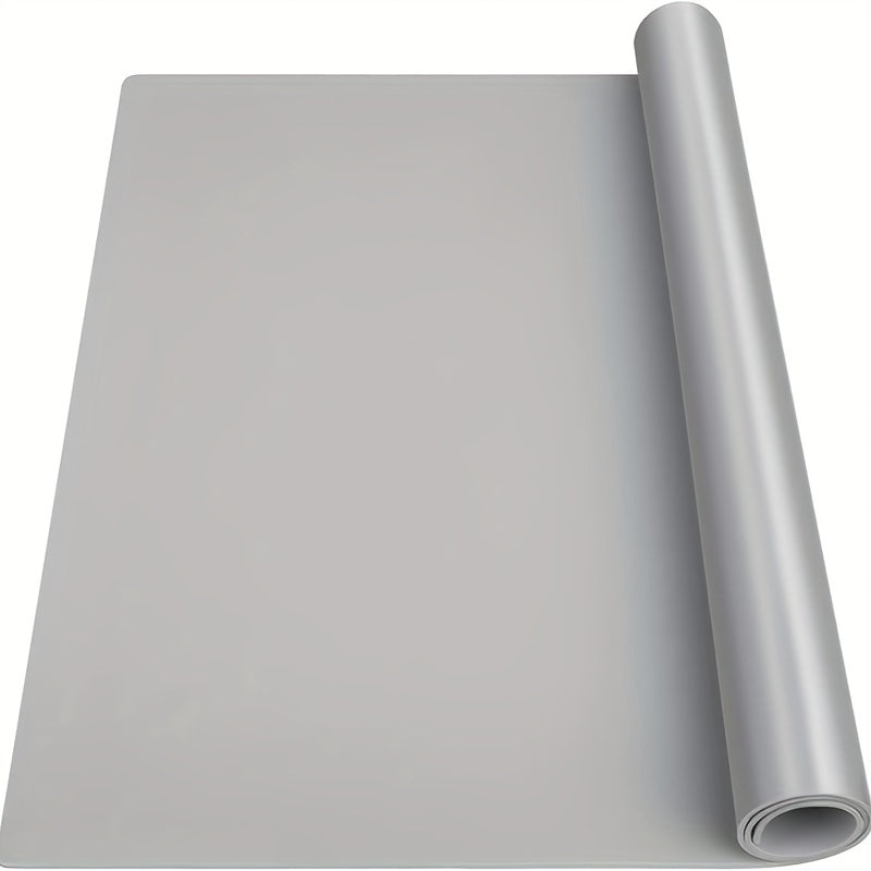 Grey Silicone Countertop Mat for Kitchen Non-Stick Protective Pad for Baking and Crafts