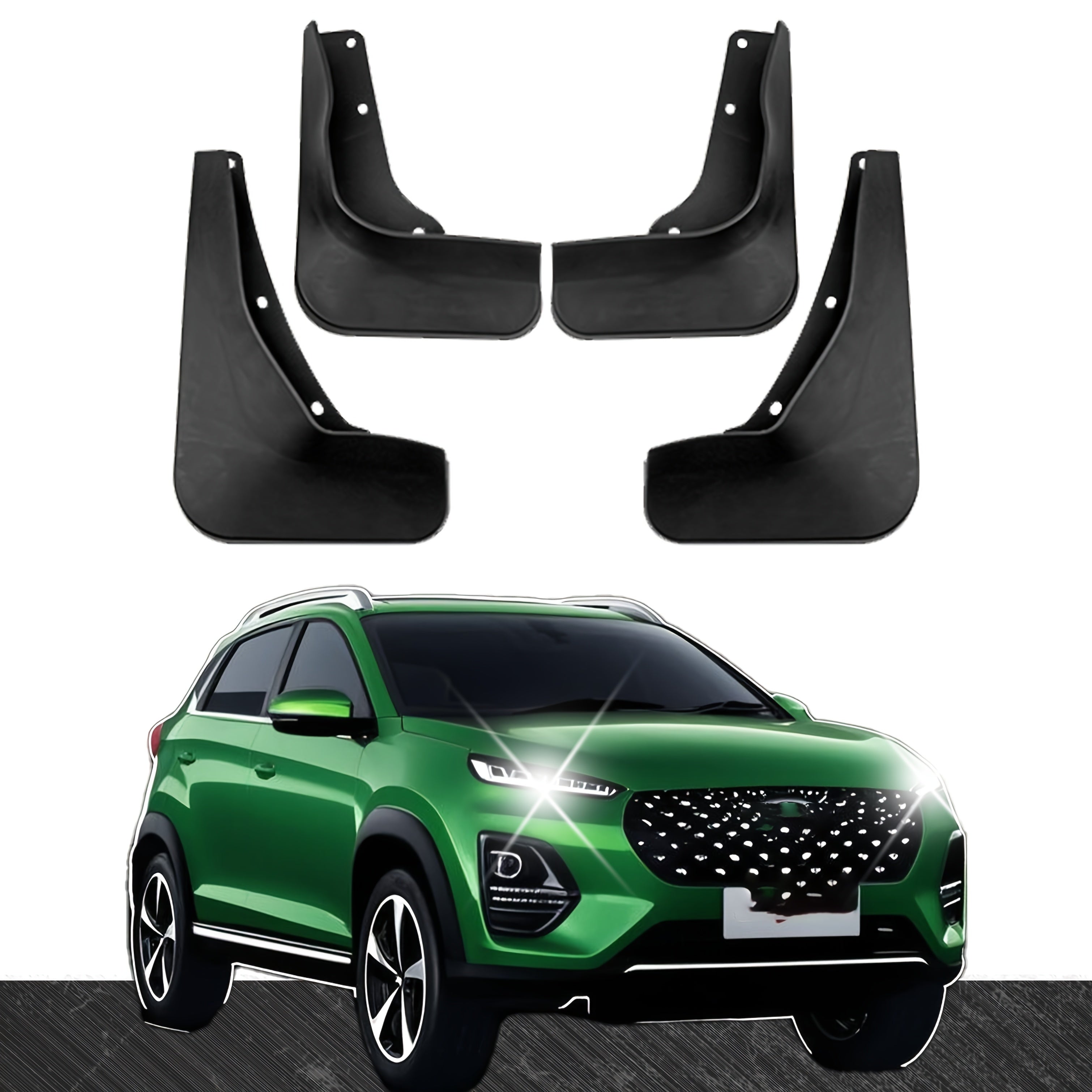All-Weather PP Mud Flaps Splash Guards Set for Compact SUV 4pcs