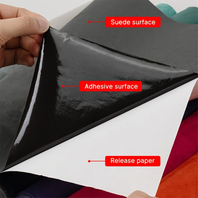 Self-Adhesive Suede Fabric Roll 59.99x200cm Solid Velvet Material for Car Interiors Jewelry Boxes