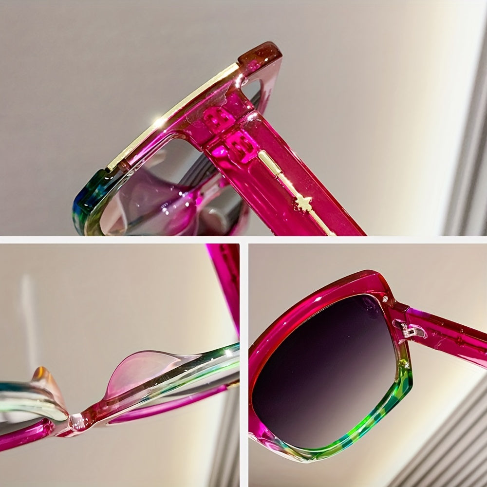 Oversized Unisex Y2K Fashion Glasses with Gradient Lenses and Composite Frame