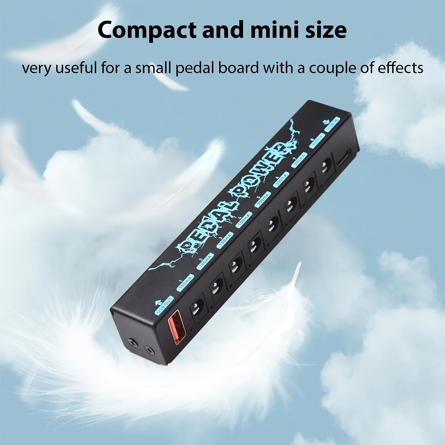 Guitar Pedal Power Supply with 8 Isolated 9V DC Outputs