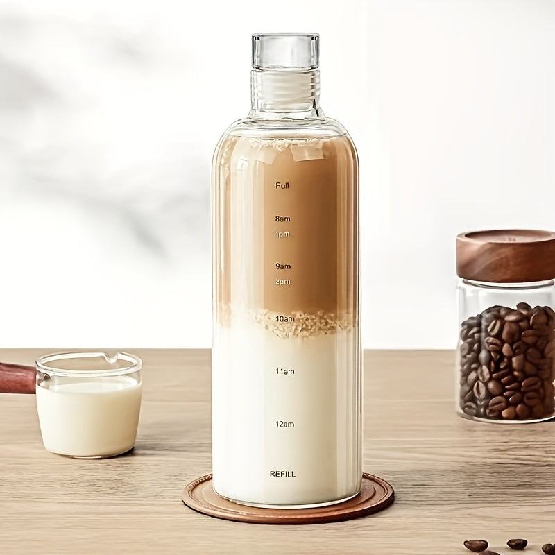 BPA-Free Plastic Water Bottle with Time Marker for Hiking Camping Fitness Large Capacity Leak-Proof Lightweight