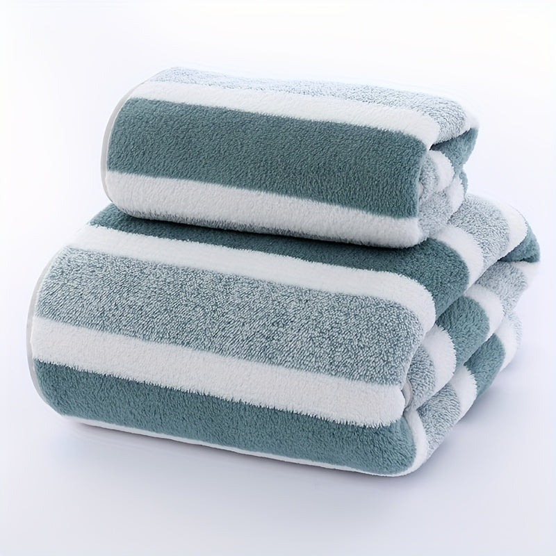 Luxury Striped Bath Towels for RVs Home and Salon Quick-Drying Soft Lightweight