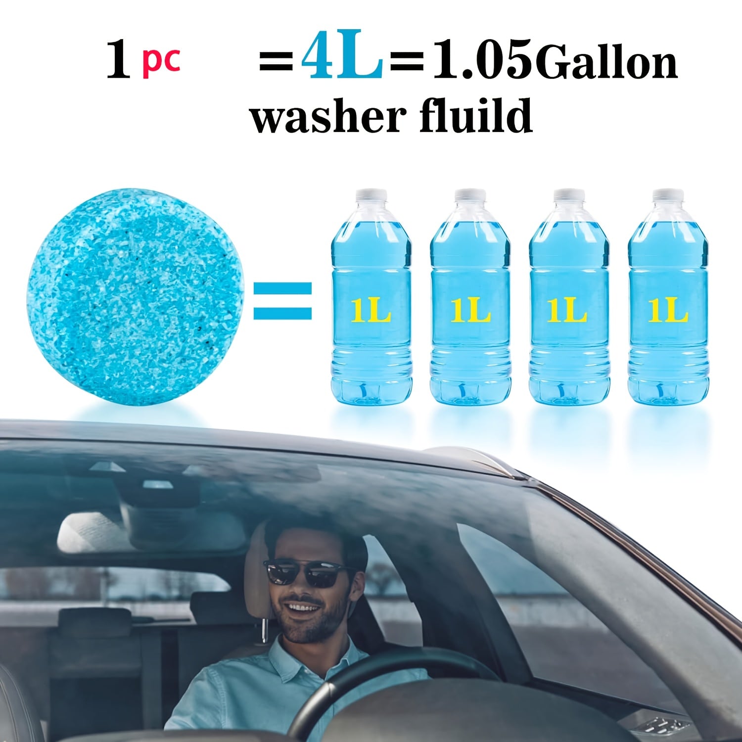 Concentrado para limpiaparabrisas de coche 20/80/160 tabletas sin fragancia, libre de residuos