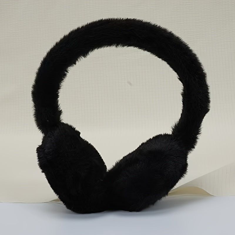 Stylish Plush Ear Warmers for Women, Winter Ear Protectors, Flexible Fit