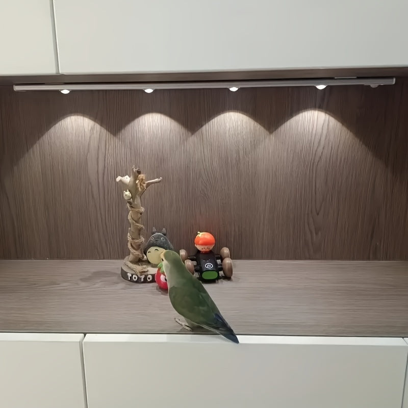 Rechargeable LED Motion Sensor Light Bar with 3 Color Settings for Closets Cabinets and Wardrobes