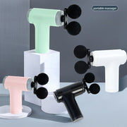 Mini Electric Massager with LCD Display 4 Heads 6 Speeds Rechargeable Battery