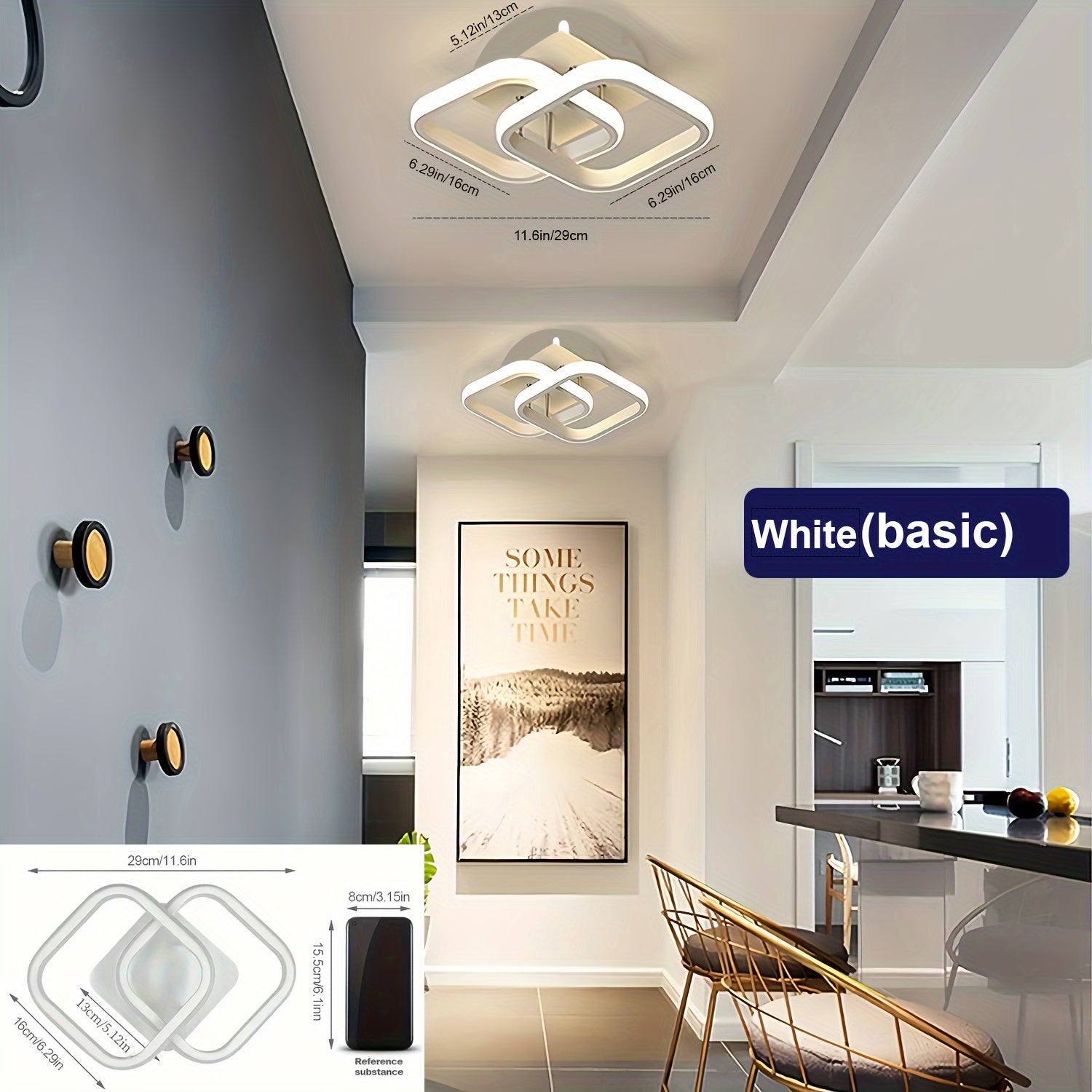 LED Flush Mount Ceiling Light with Adjustable Color Temperature Black or White