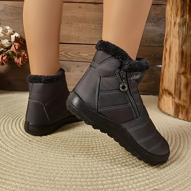 Women's Winter Slip-On Loafers with Plush Fleece Lining Non-Slip Short Boots