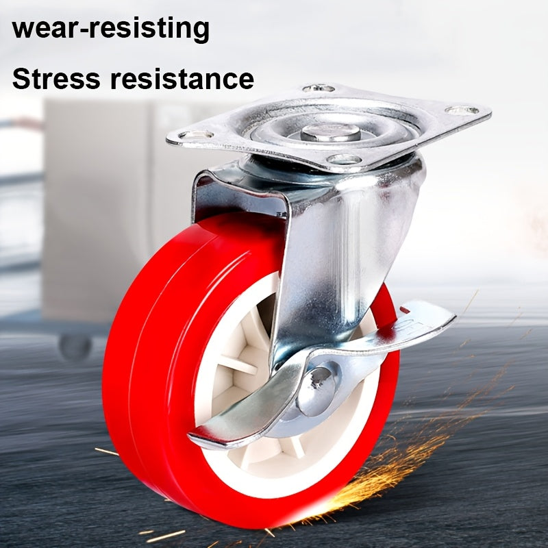 Тяжёлая гальванизированная сталь 1-дюймовые поворотные ролики с тормозами для мебели