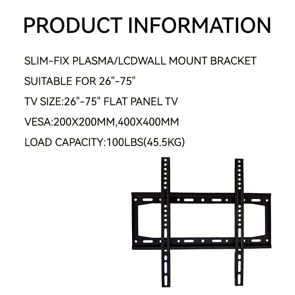 Ultra Slim TV Wall Mount for 26-75 Inch LED LCD OLED Monitors Max 100lbs