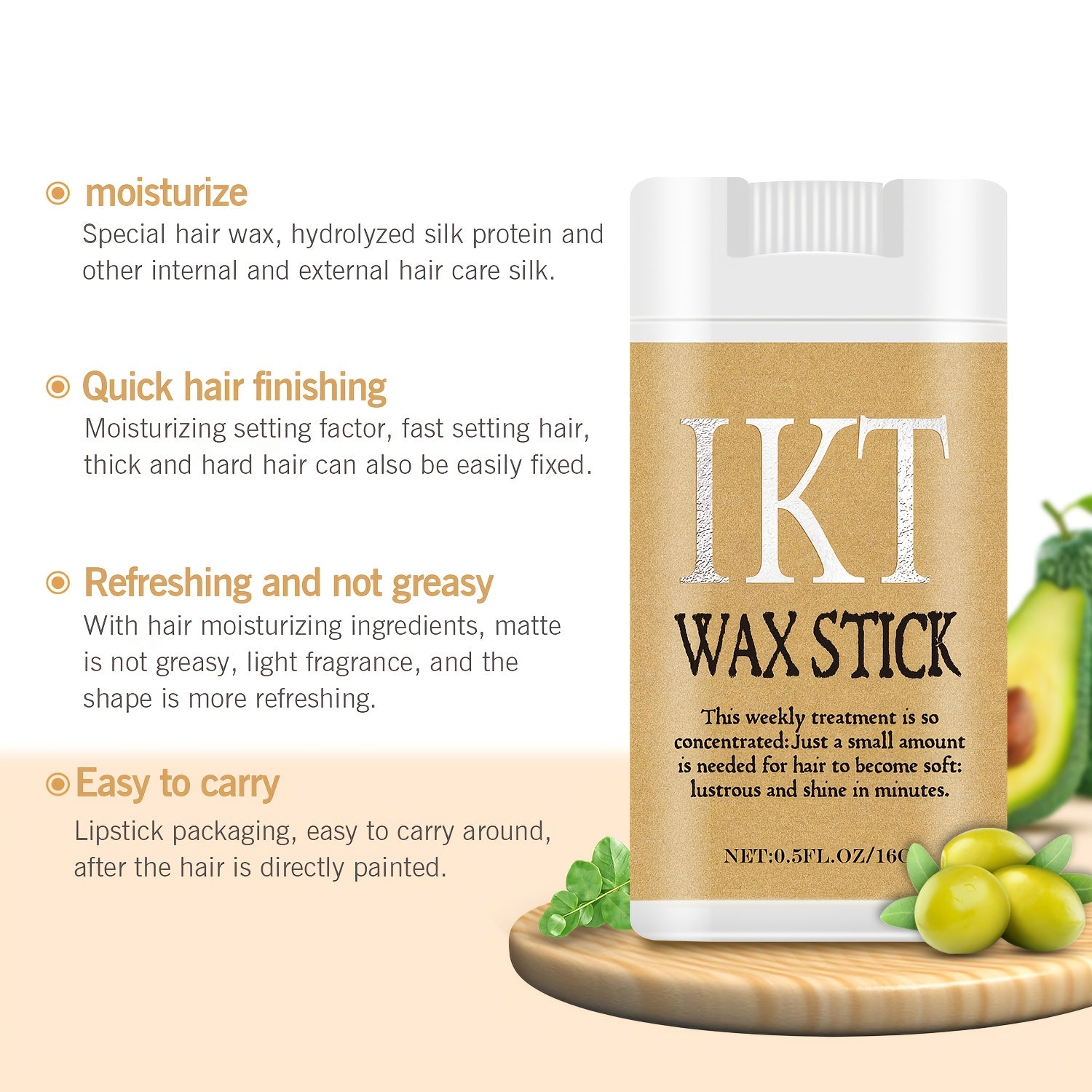 Unisex Hair Wax Stick Set for Normal Hair with Styling Comb for Wavy Curly Hair and Wigs