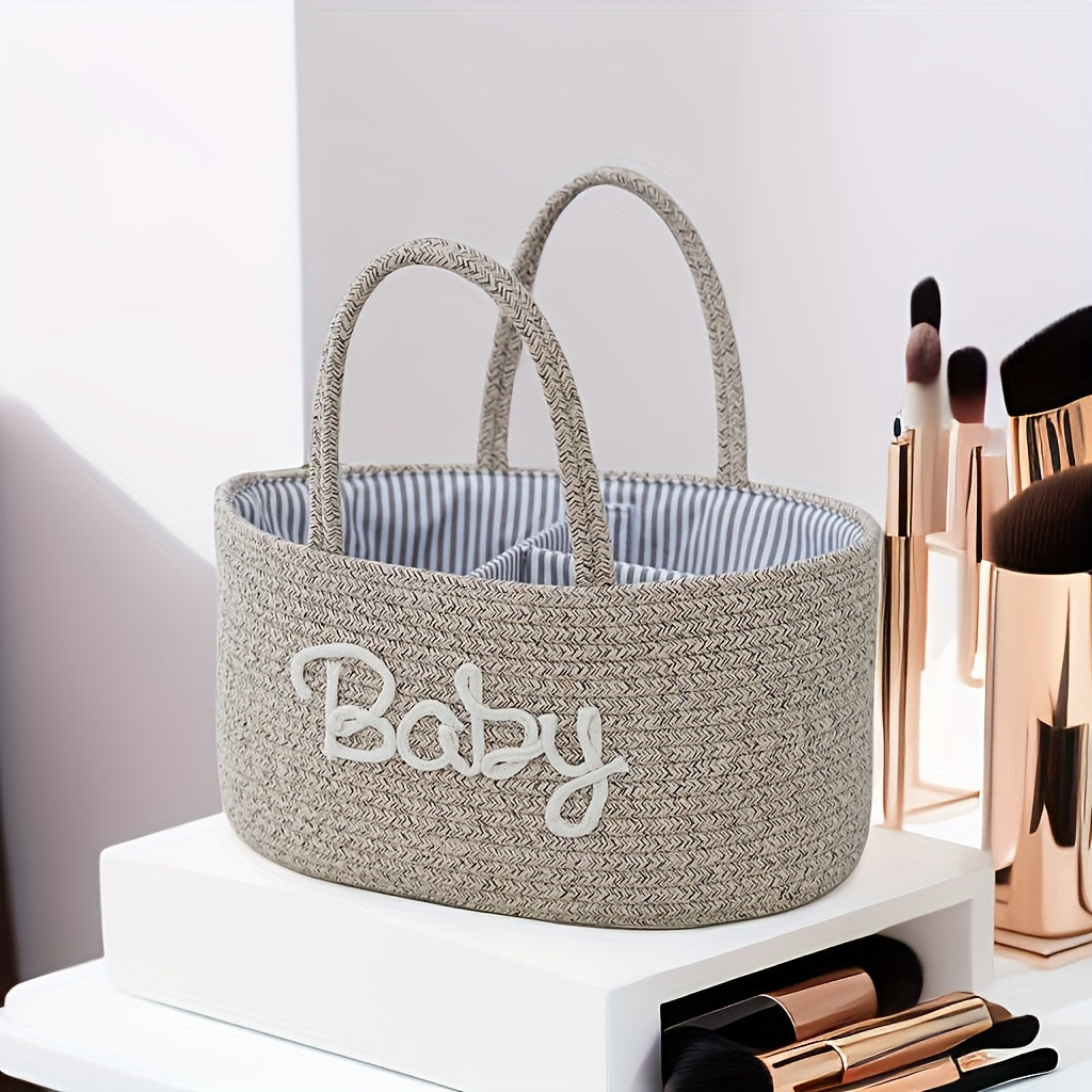 Linen Storage Basket with Wet Dry Separation Oval Toy Diaper Organizer