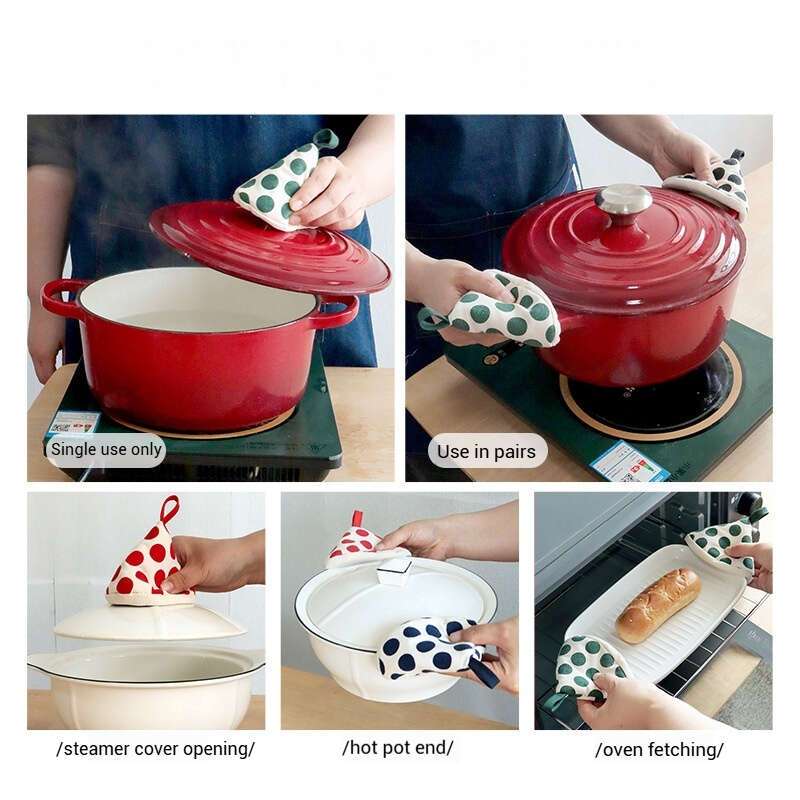 2-Pack Cone-Shaped Pot Lid Holders Insulated Triangle Cover Clips Kitchen Accessories