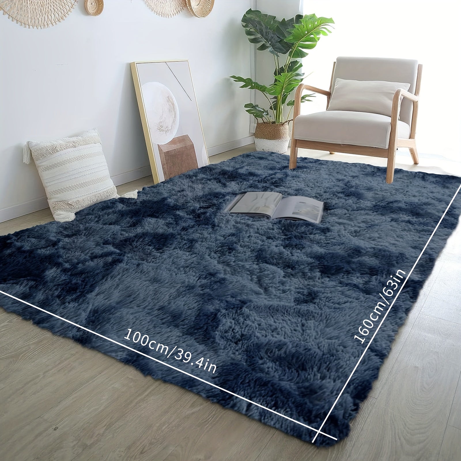 Luxurious Shag Area Rug for Living Room and Bedroom Non-Slip Plush Carpet