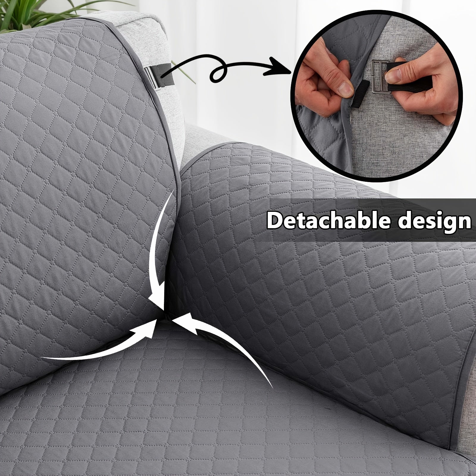 Anti-Slip Pet-Friendly Sofa Cover for Armchair, Loveseat, and Sectional in Modern Polyester
