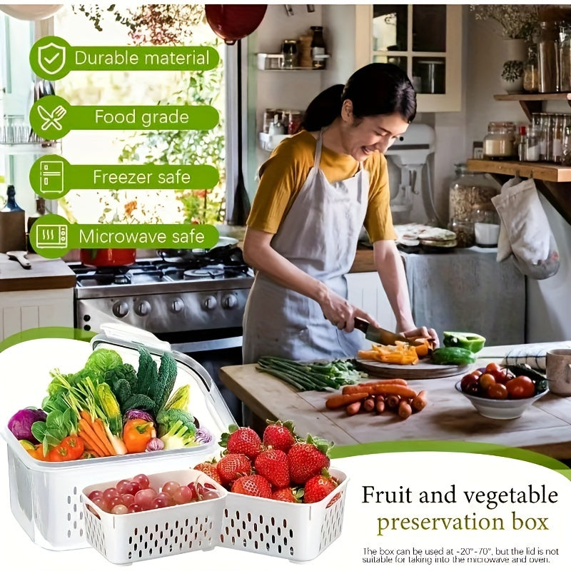 4/6 Pcs BPA-Free Polypropylene Refrigerator Organizer Sets with Removable Drain Basket