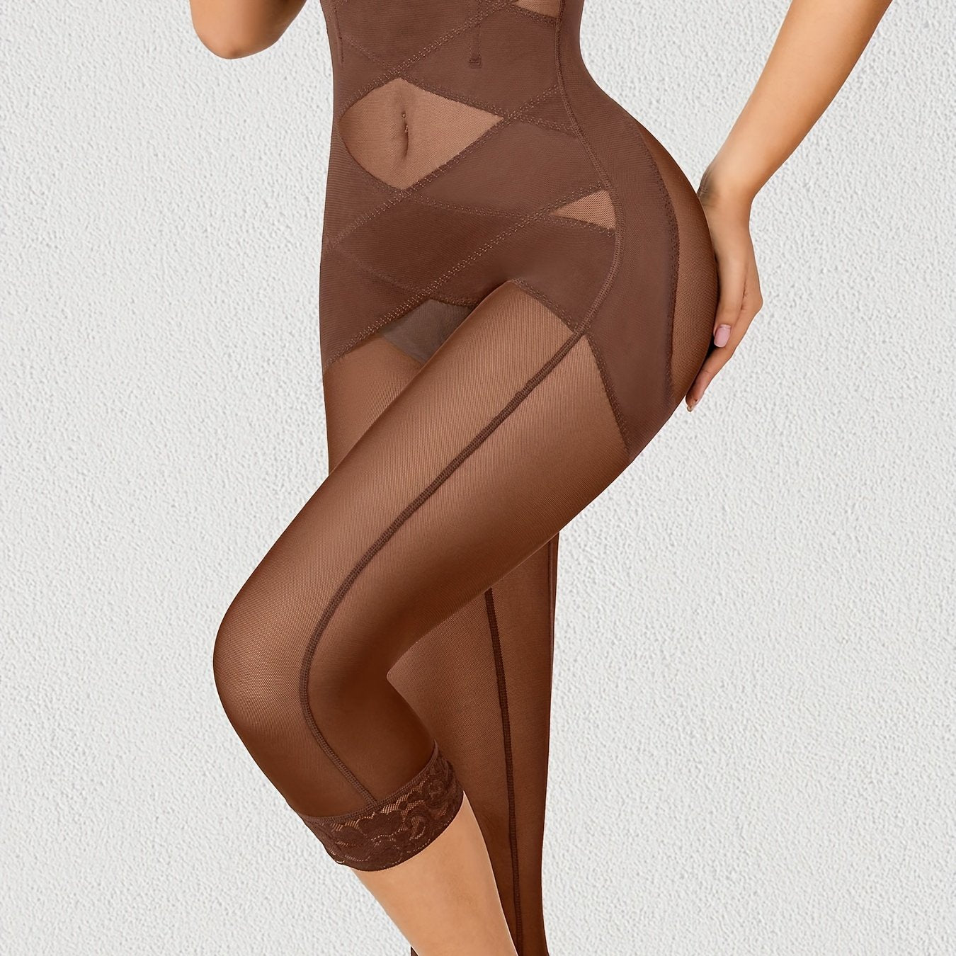 Women's High Waist Shaping Shorts Tummy Control Butt Lift Solid Color Knit Fabric