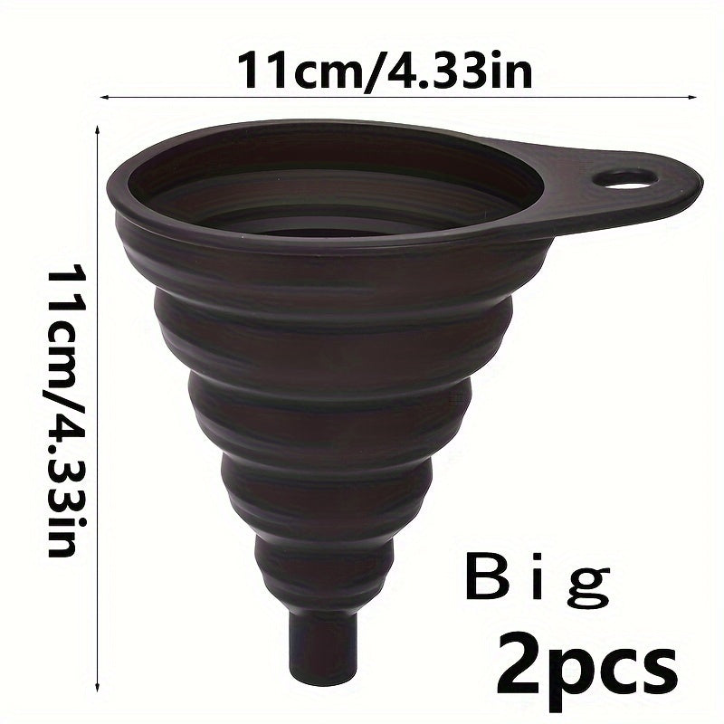 Универсальная силиконовая жидкая воронка с телескопической длинной горловиной для замены масла