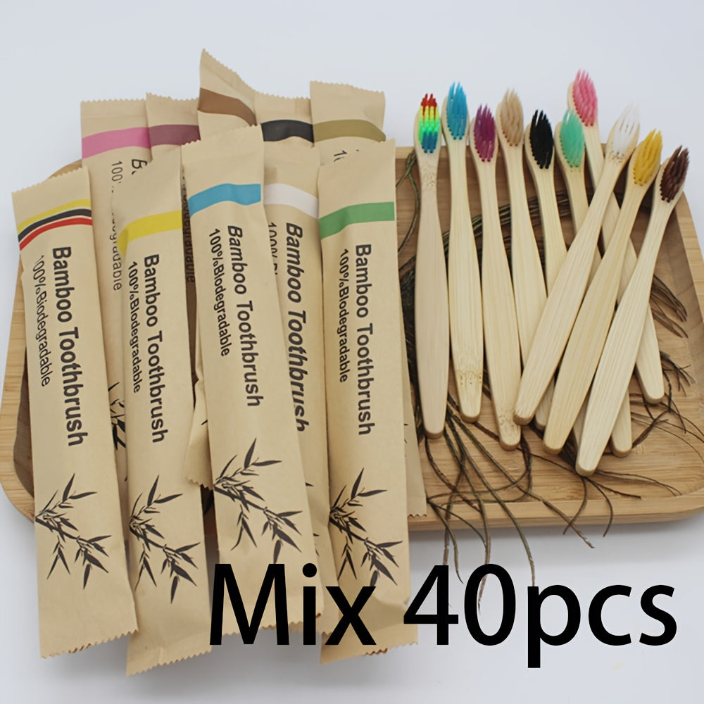 Adult Bamboo Reusable Soft Toothbrushes Portable Natural Wooden Toothbrushes
