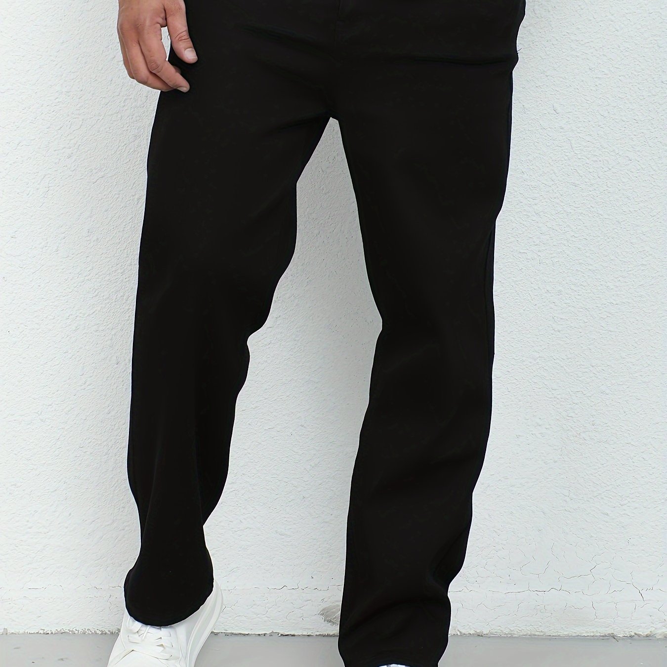 Plus Size Men's Stretchy Cotton Denim Jeans Straight Leg Spring Fall