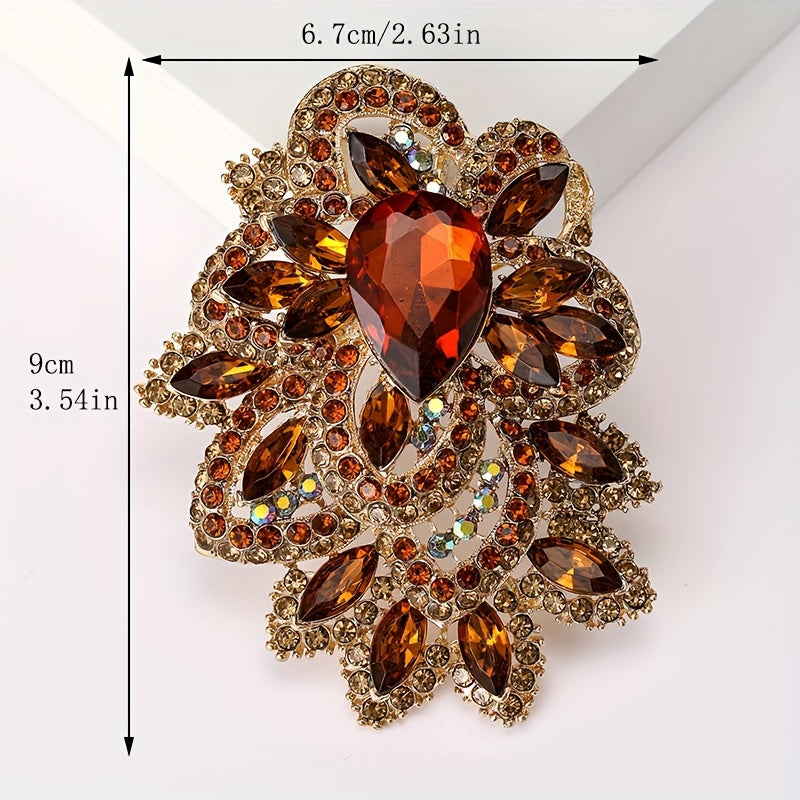 Women's Rhinestone Lapel Pin Sparkling Badge for Dress Sweater Clothing Decor