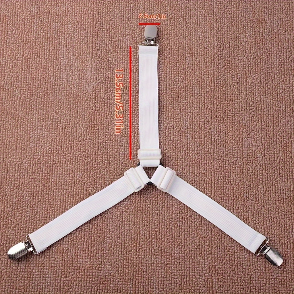 Set of 4 Triangle Bed Sheet Clips, Secure Fit, Easy Installation, Durable Design