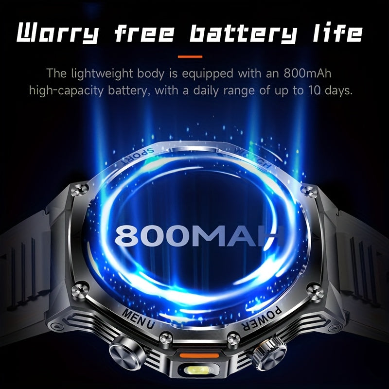 Men's Smartwatch with LED Display 4.32cm HD Screen Waterproof Fitness Tracker with Wireless Calling