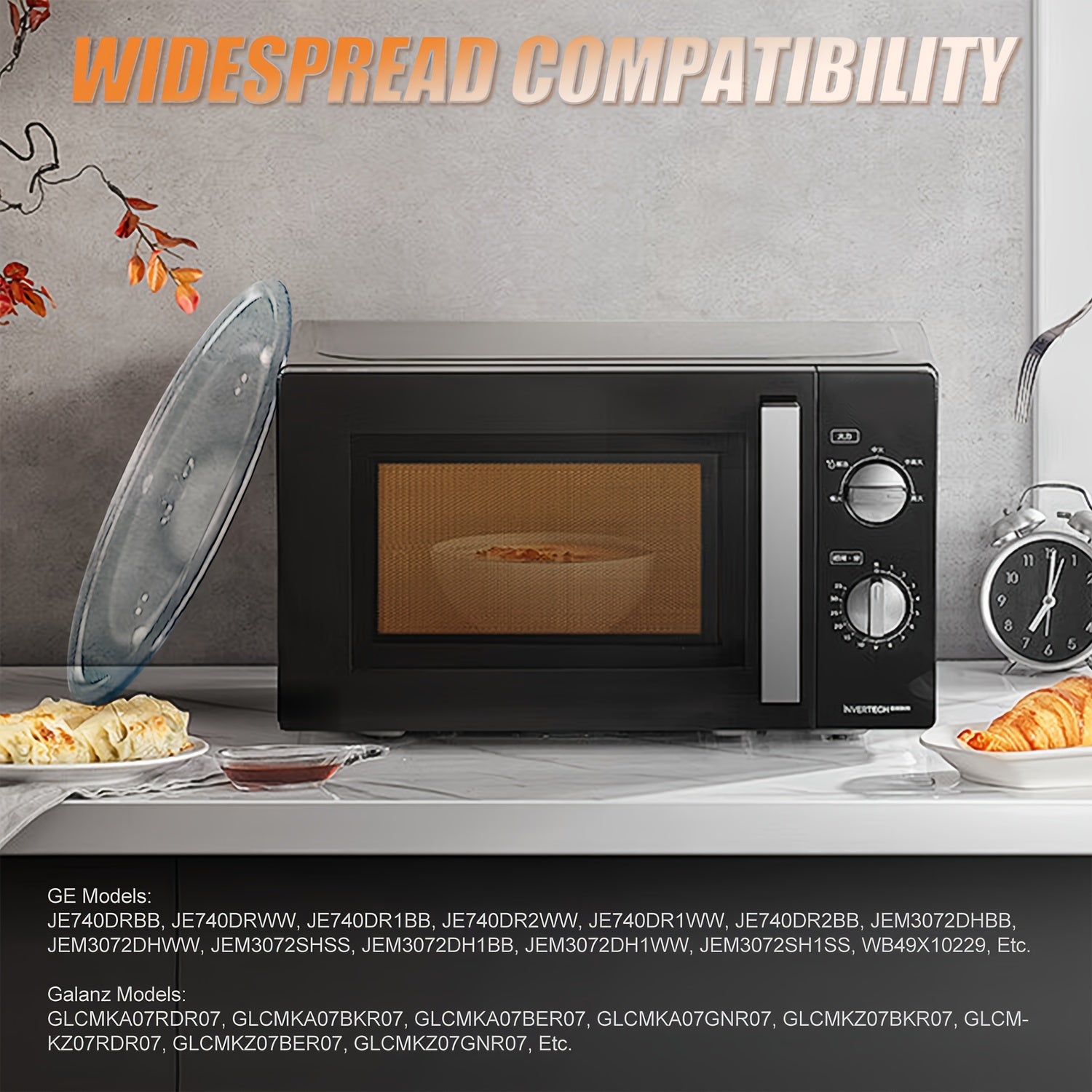 O'rnini bosuvchi shisha mikroto'lqinli pech aylanmasi, 25.4 sm - uzoq muddatli oshxona va ovqatlanish uchun zaruriy buyum