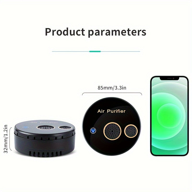 Compact Dual Core USB Air Purifier For Bedroom Car Odor Dust Removal