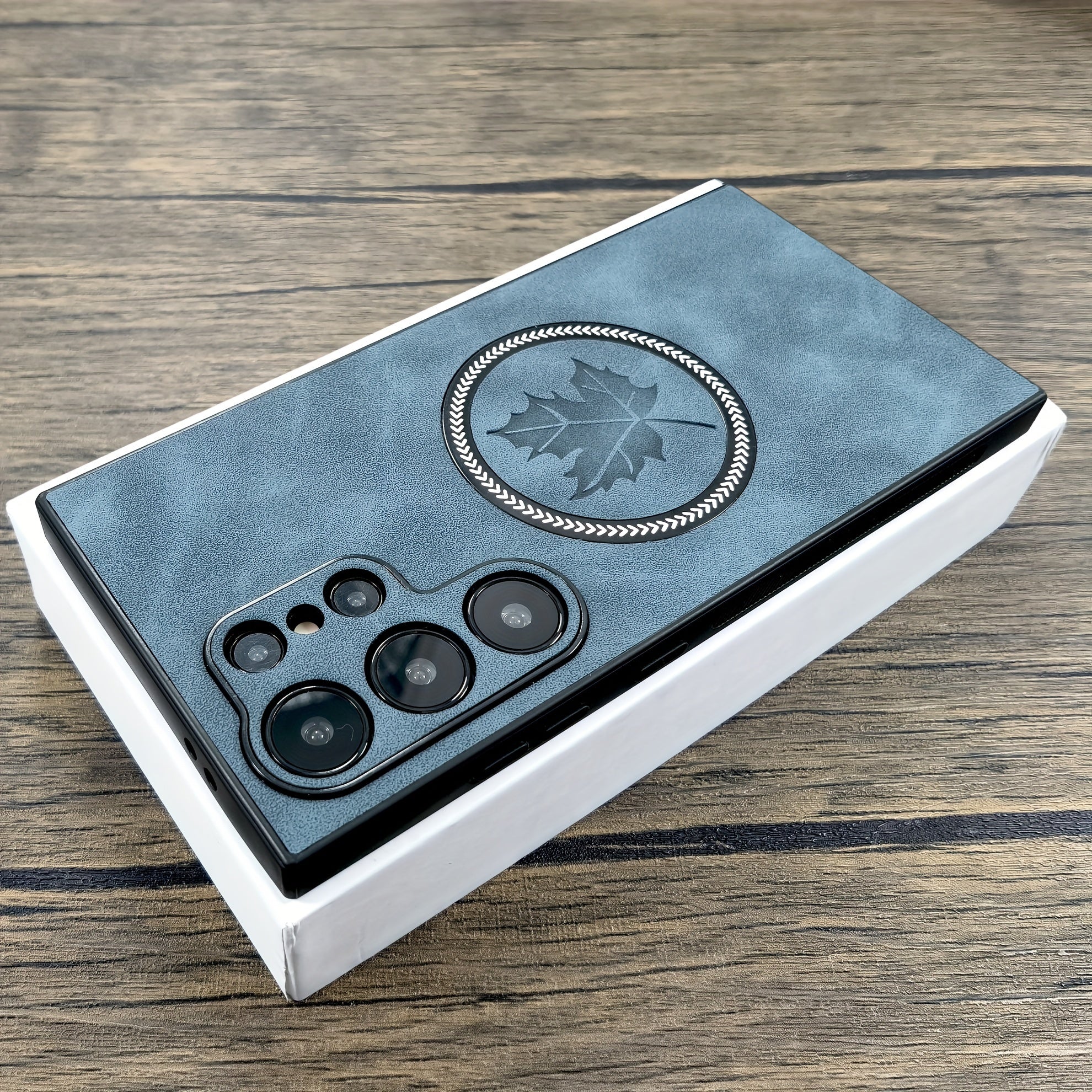 PU Leather Phone Case for Samsung Galaxy Wireless Charging Magnetic Adsorption