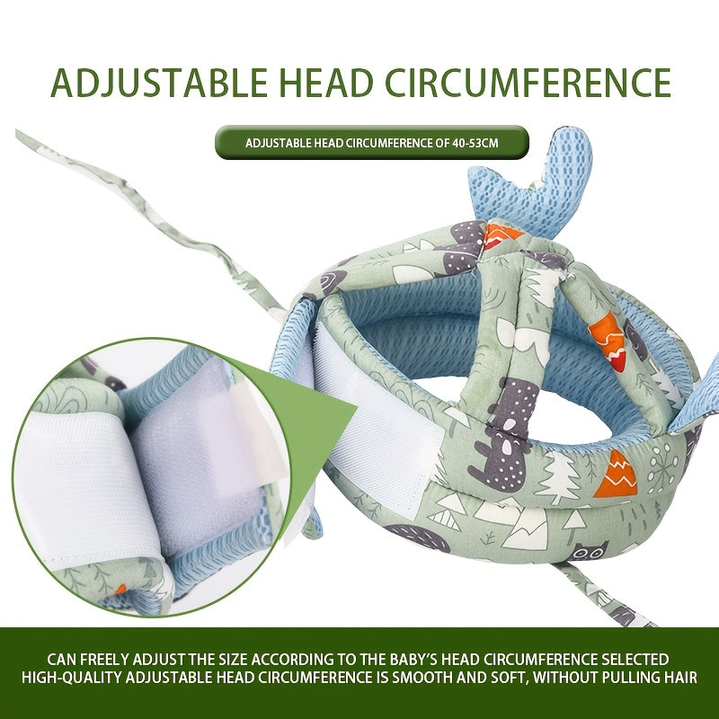 Children's Breathable Safety Hat for Learning to Walk Anti-Fall Collision All Seasons Green Pink