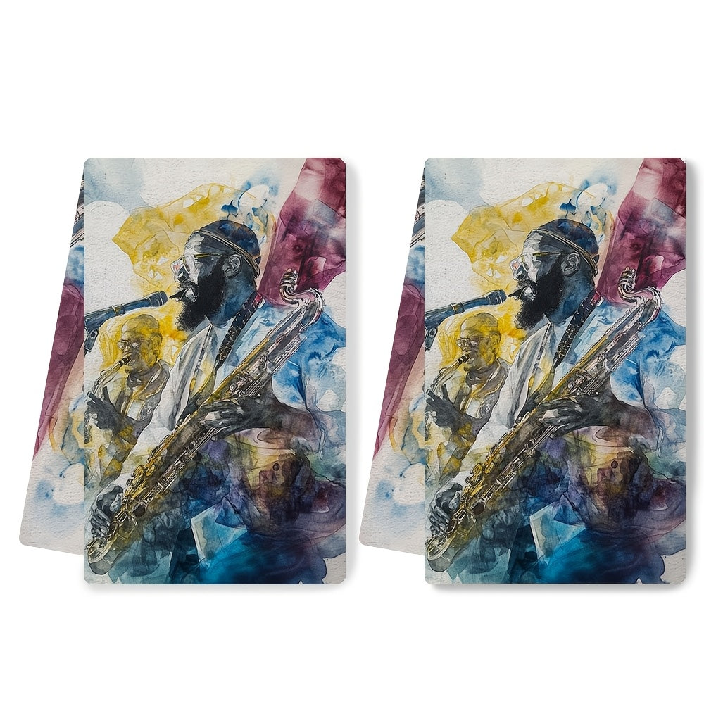 Set of 2 Ultra Soft Kitchen Towels 16x24 Inches Absorbent Holiday Decor