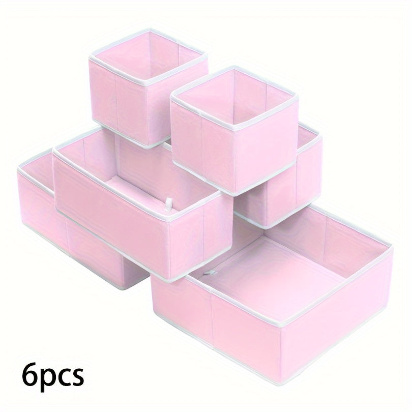 6-Pack Foldable Non-Woven Storage Bins for Closet Organization