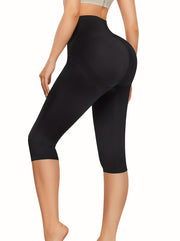 Women's High-Waist Shapewear Capri Pants Tummy Control Butt Lift Nylon Blend