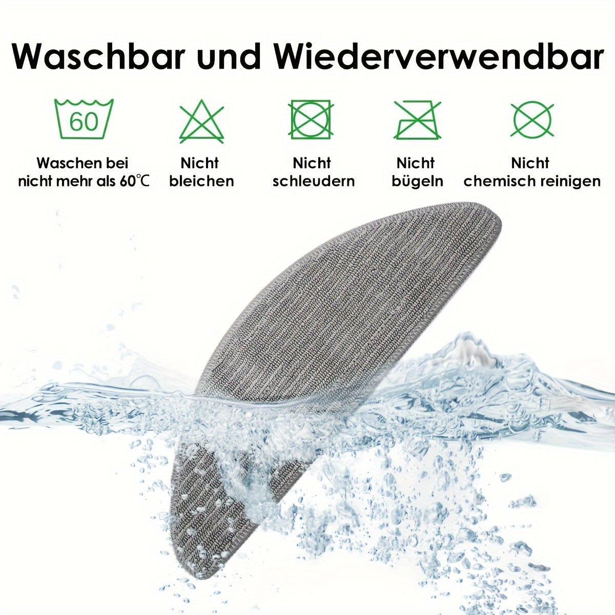 Replacement Mop Pads for Robot Vacuum and Mop, Washable Reusable, Superfine Cleaning