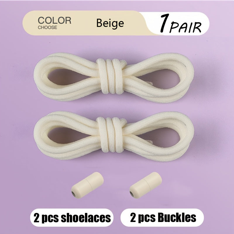 Teenagers Elastic Colorful Shoe Laces with Buckles and No Tie Needed (2 Pairs)