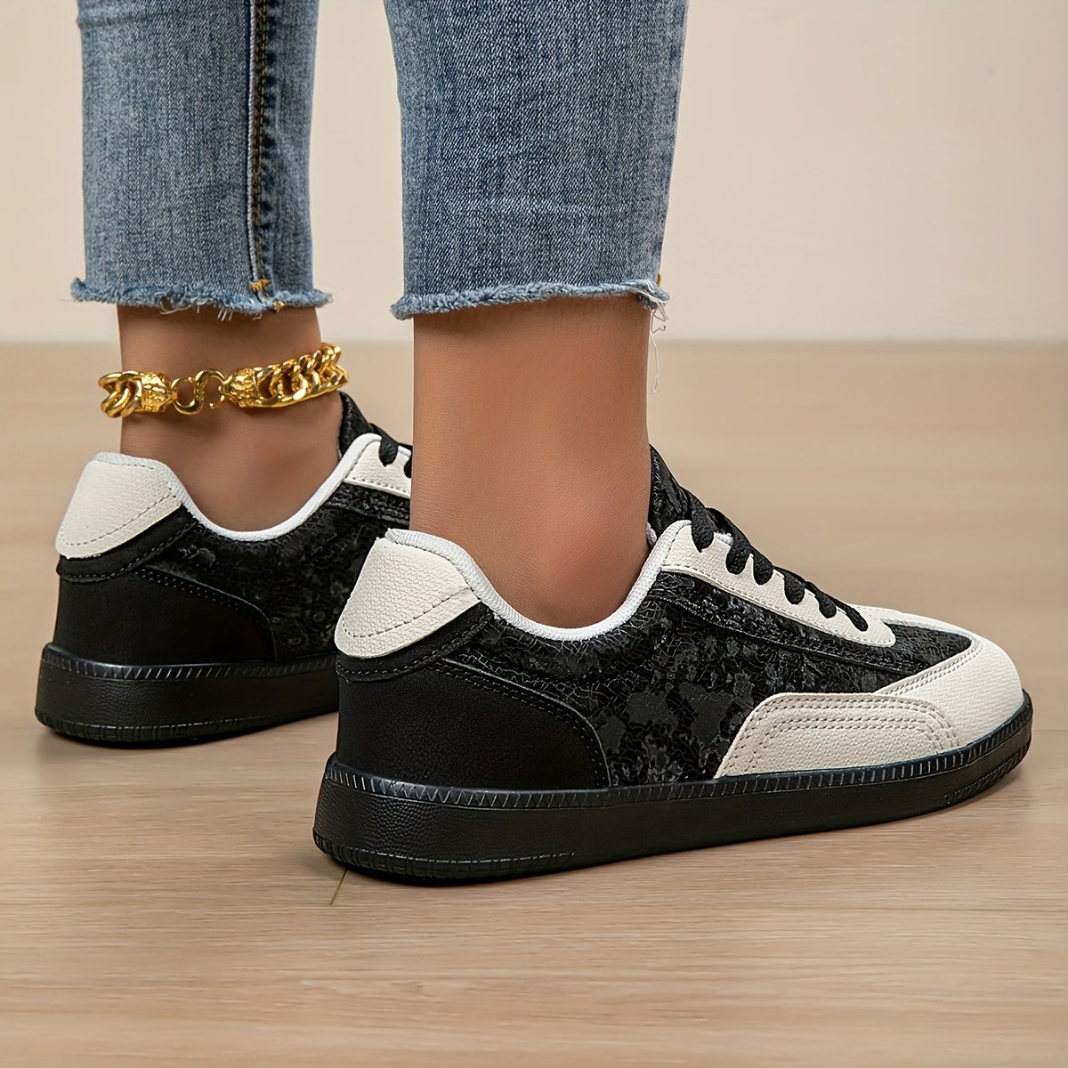 Women's Casual Sneakers Breathable Mesh Non-Slip Low-Top Beige White