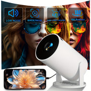 Compact 4K HD Mini Projector for Home Cinema and Streaming
