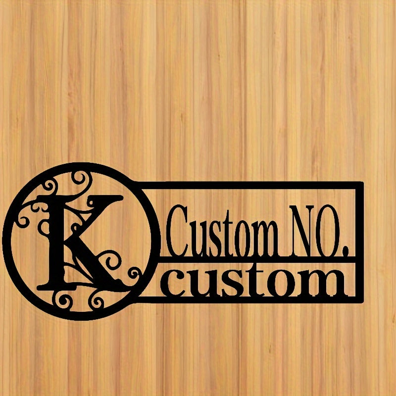 Oq metall misdan yasalgan eshik belgisi, oilaviy nom bilan, ichki va tashqi foydalanish uchun