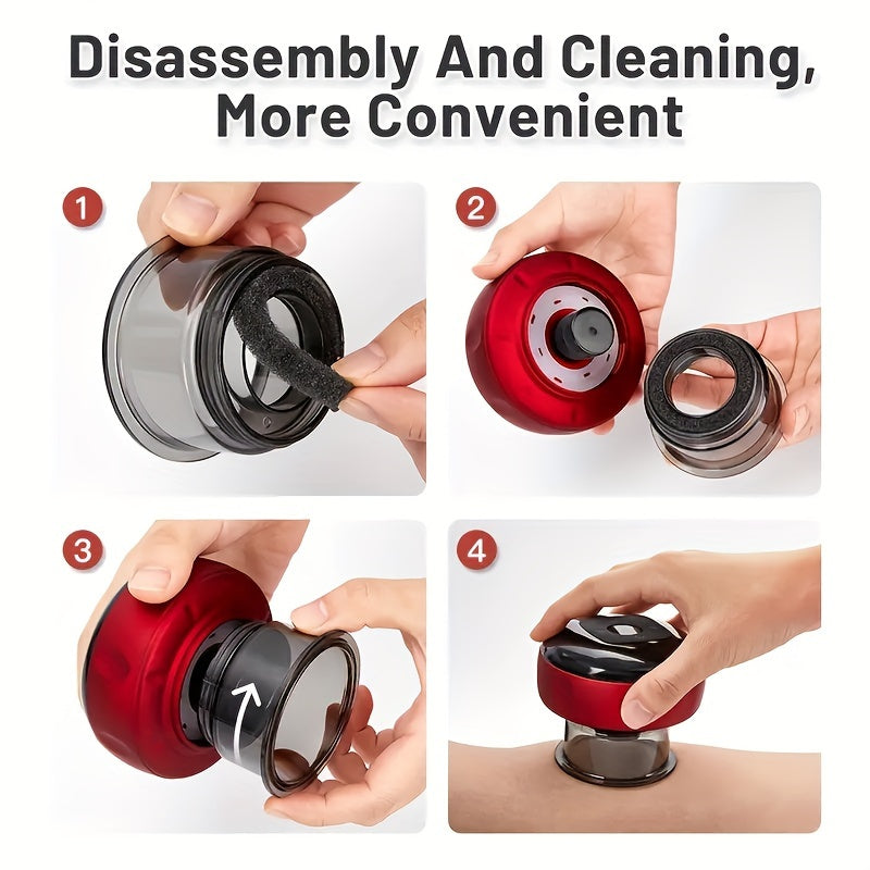 Vacuum Cupping Massager with Electric Heating USB Rechargeable Oil Infused Home Use