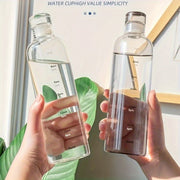 500 мл спортивная бутылка для воды с отметкой времени, герметичная, без BPA, из пластика