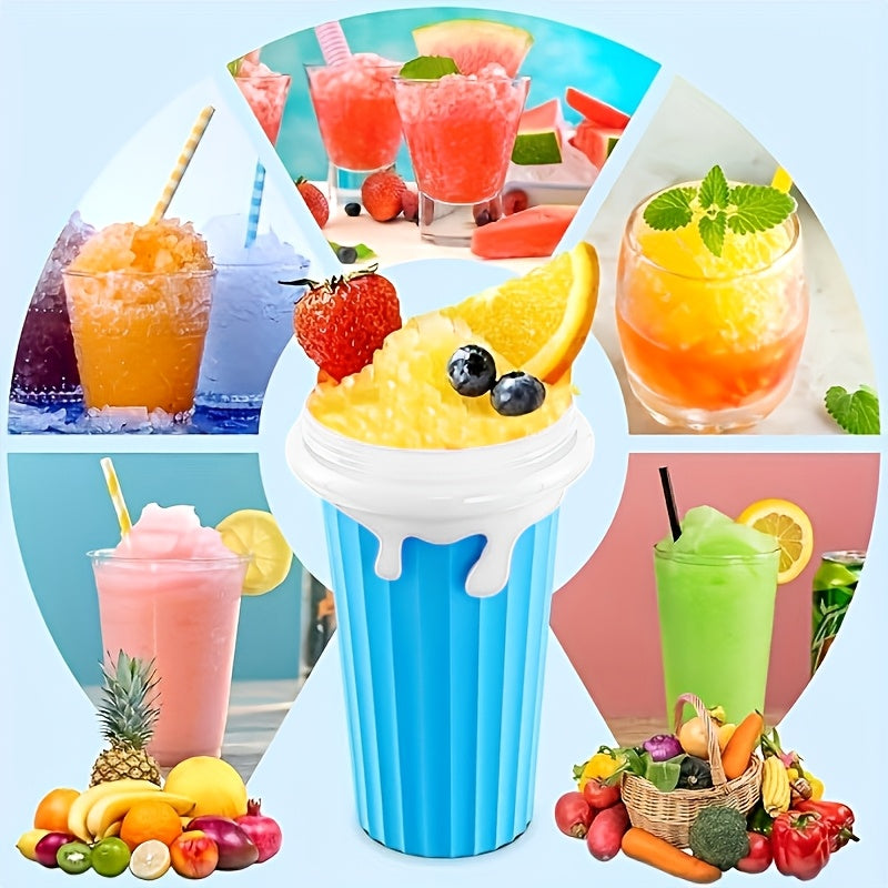 16.9oz Портативный стакан для слайши с крышкой, соломинкой и ложкой для смузи и угощений